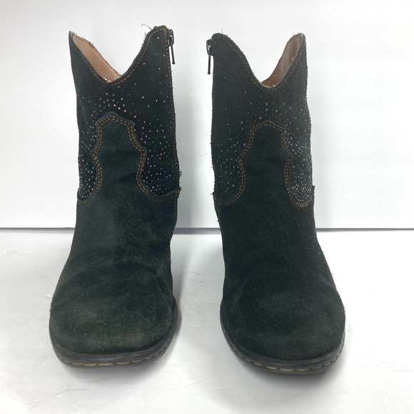 boc | Shoes | Boc Womens Black Suede Western Boots Embellished Size 85 ...
